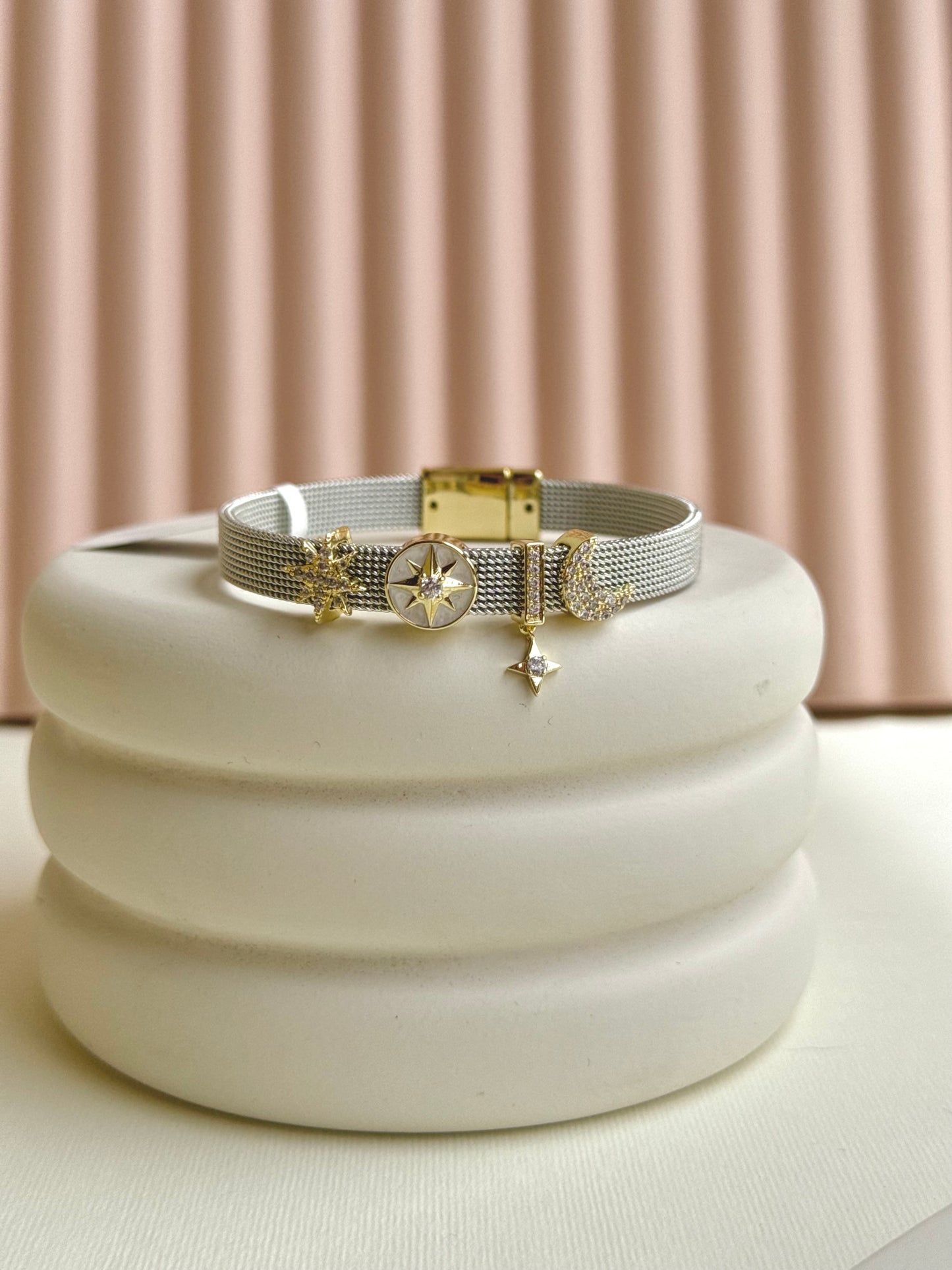 Silver Charmed Bangle