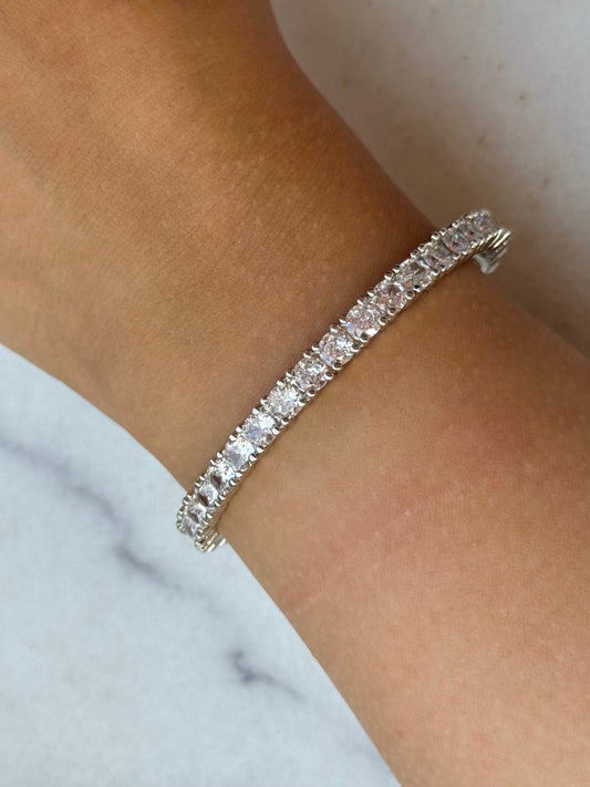 Silver tennis bangle