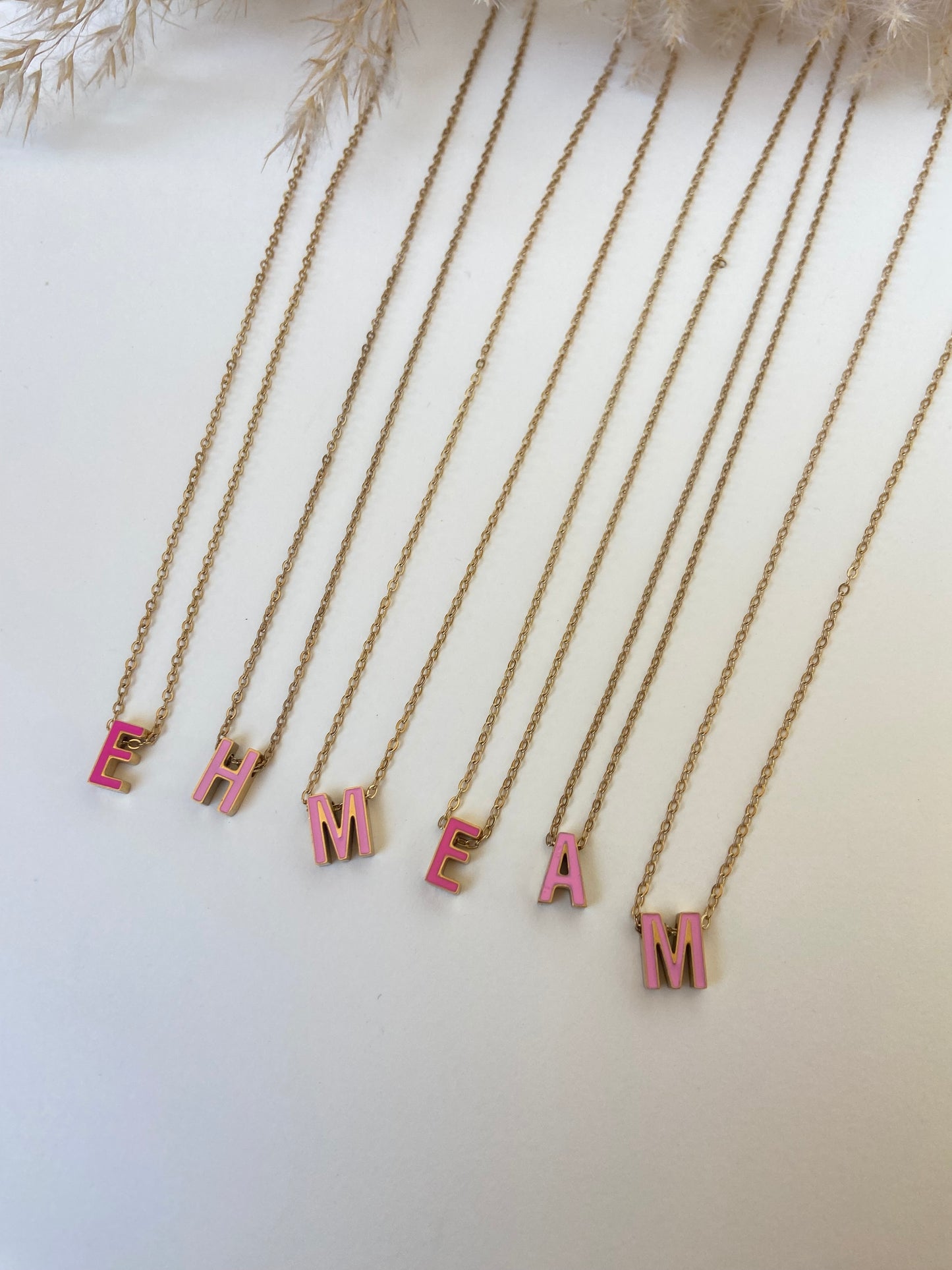 pink Letter Necklace