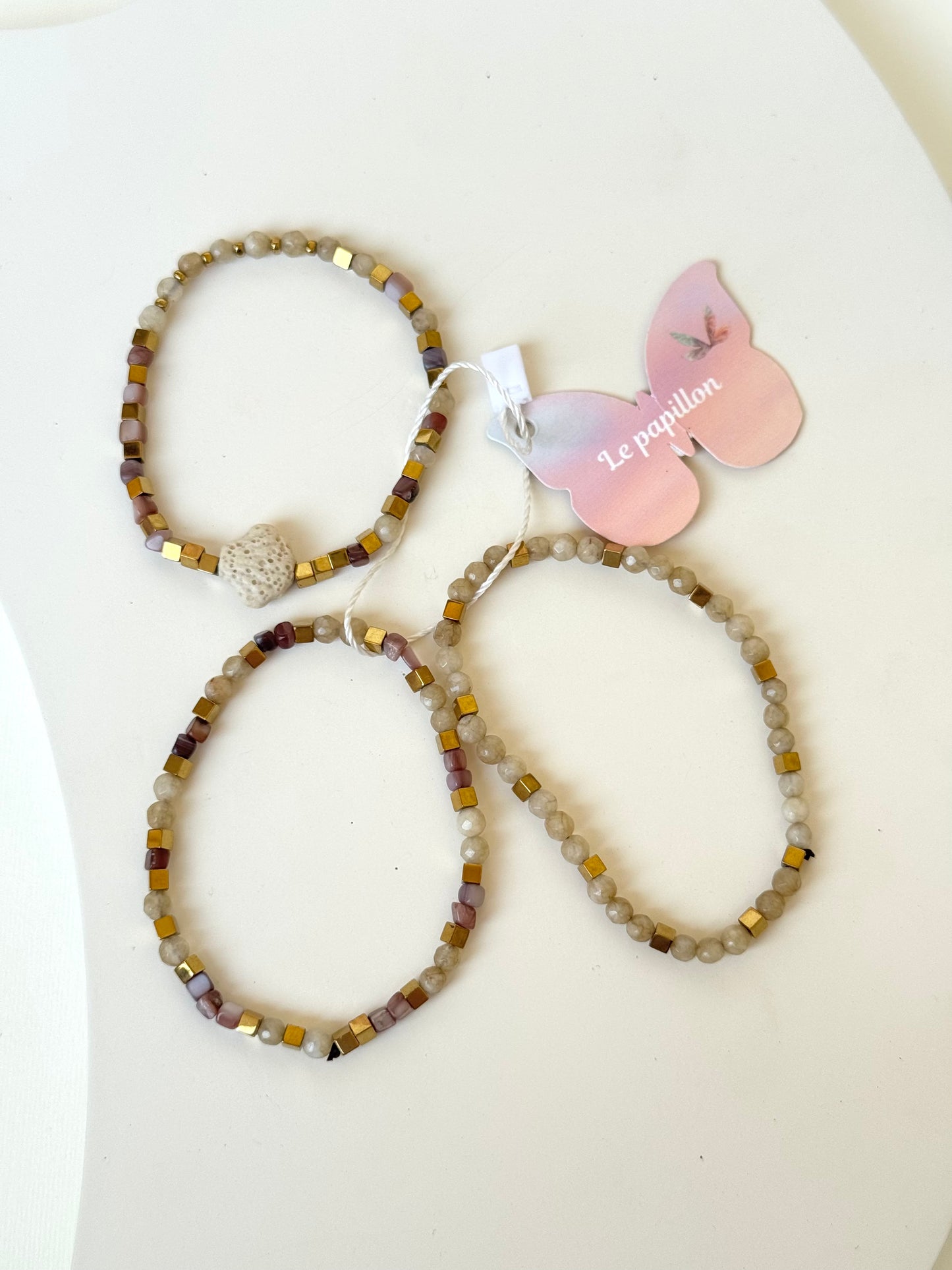 Beige Bracelet Set