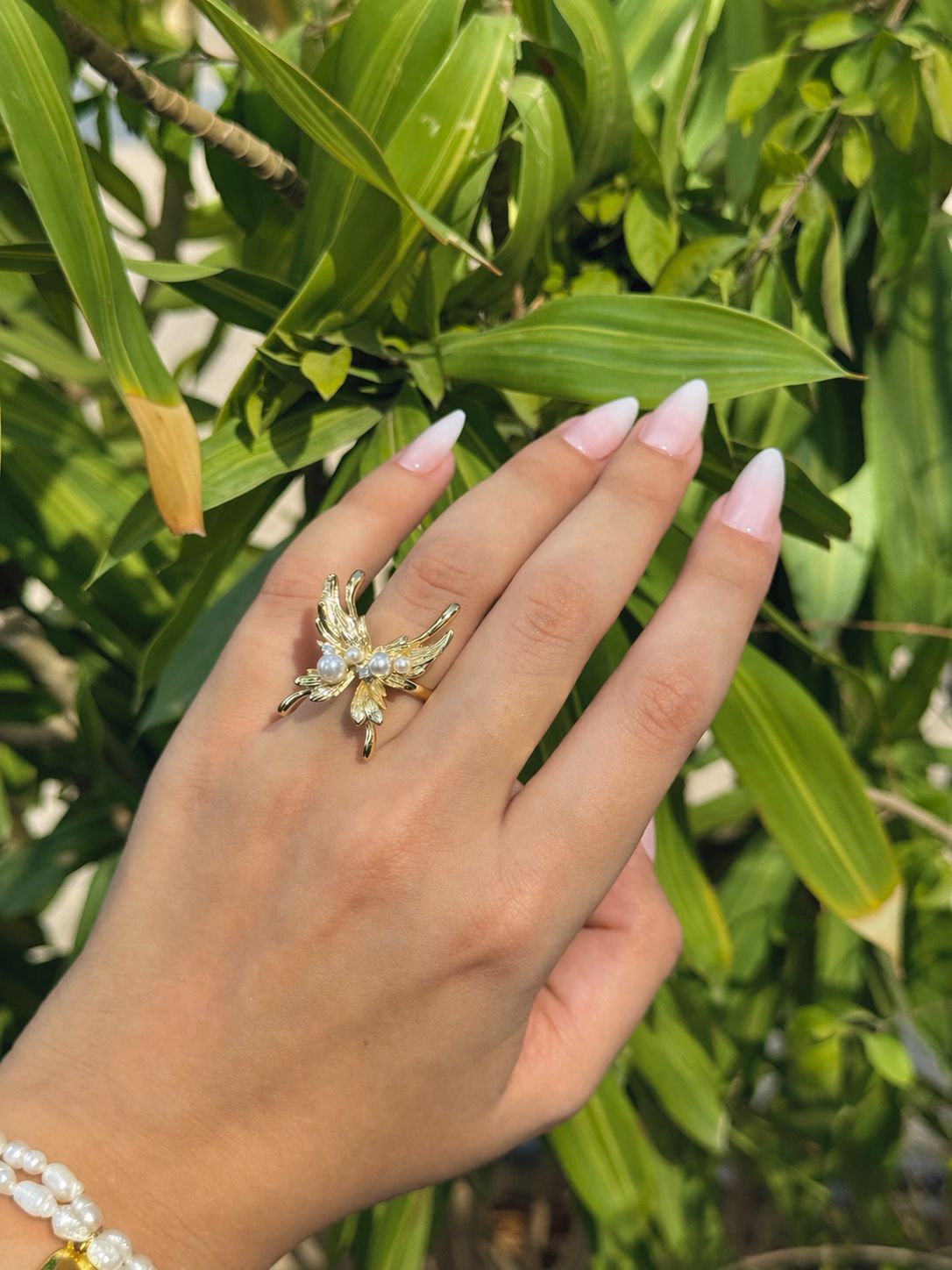 Butterfly Pearl Ring