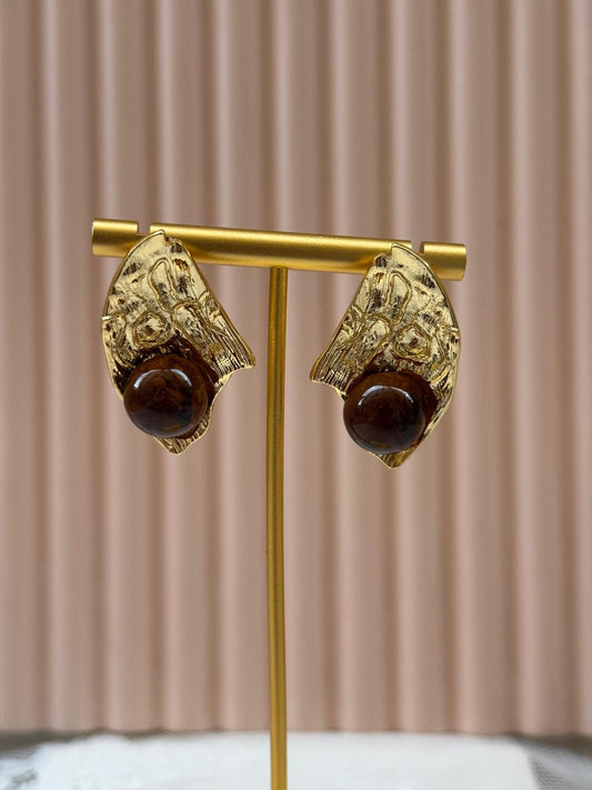 Brown leaves Earings